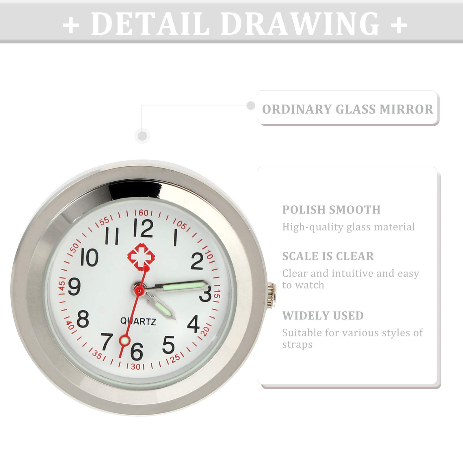 6-Piece Nurse Fob Watch Replacement Set - Quartz Pocket Watch Dials & DIY Watch Parts for Hanging Watches | Perfect for Medical Professionals, Collectors & Watch Repair Enthusiasts