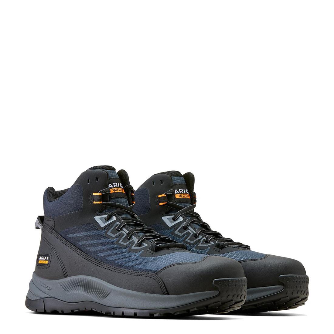 Outpace Shift Composite Toe Mid Work Shoe Dark Shadow - Safety Work Boots for Men, Lightweight & Comfortable for Construction, Warehouse & Outdoor Jobs