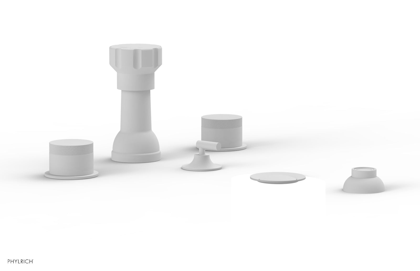 BASIC II Four Hole Bidet Set with Knurled Handles - 230 60 - Perfect for Modern Bathroom Upgrades & Hygienic Personal Care