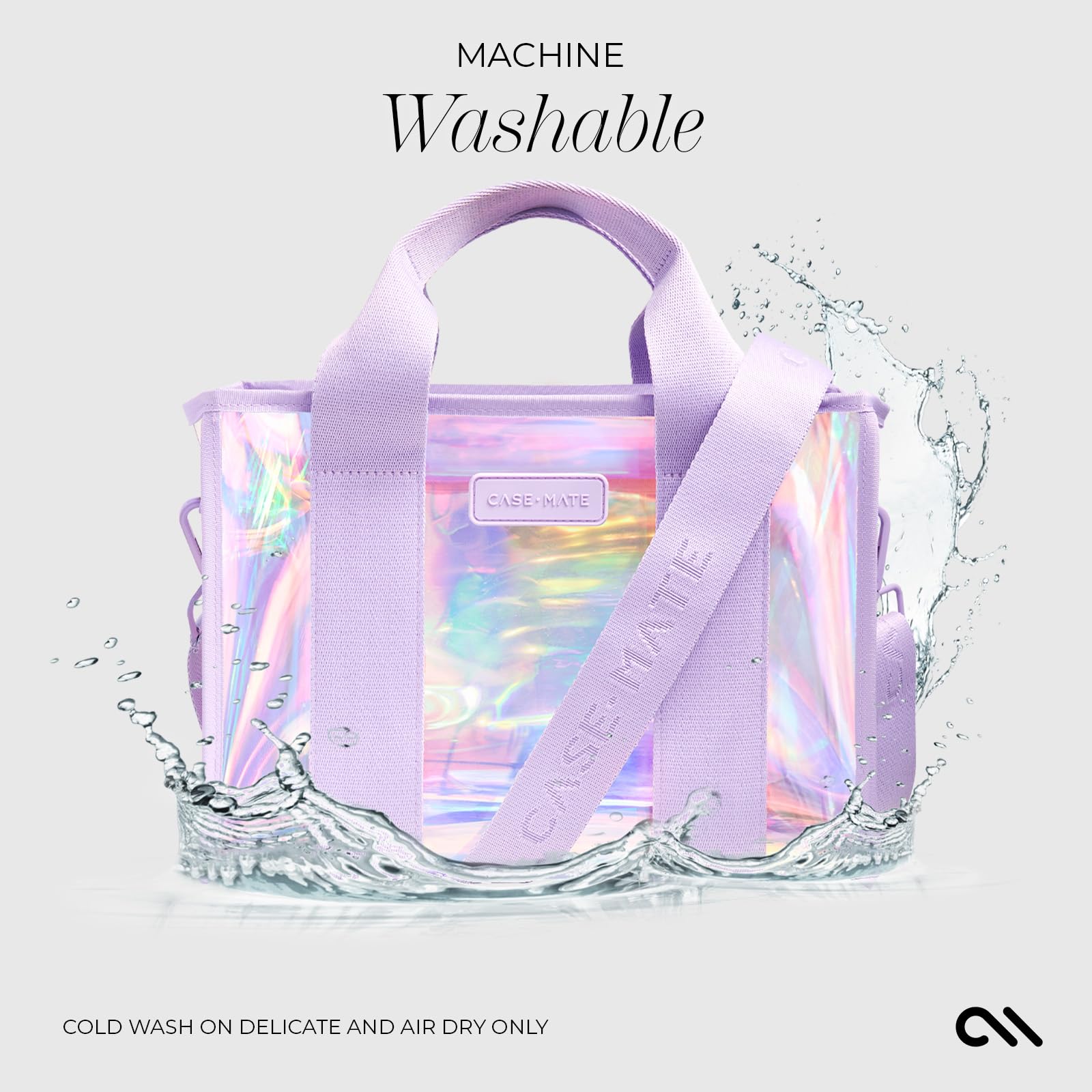 Case-Mate Soap Bubble Small Beach Tote - Iridescent Waterproof Crossbody Bag for Women - Foldable & Washable Tote for Pool, Travel, Vacation - Perfect for Beach Trips, Shopping & Summer Outings