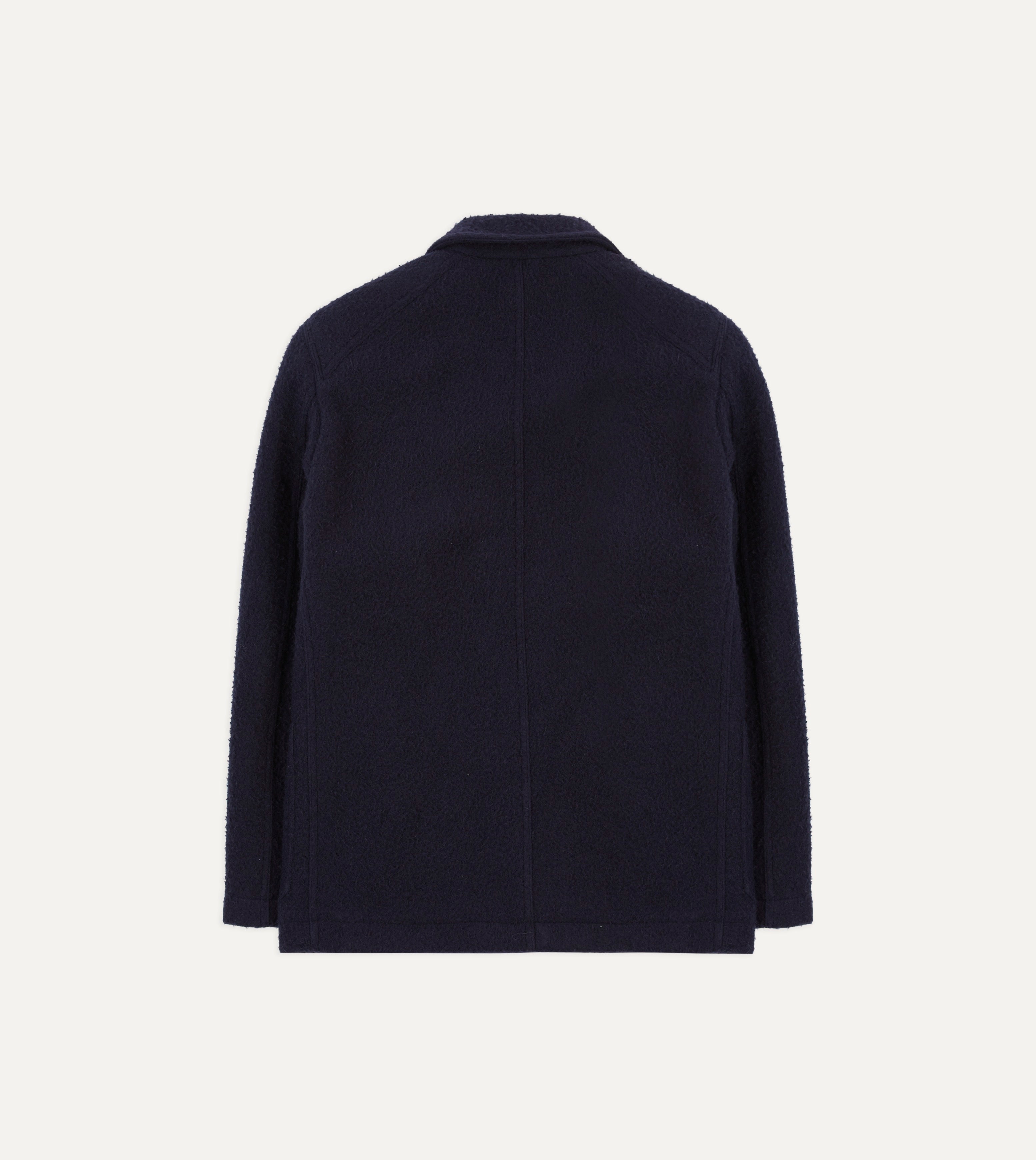 Navy Blue Casentino Wool Short Duffle Coat for Men - Warm Winter Jacket with Hood - Perfect for Outdoor Activities & Casual Wear