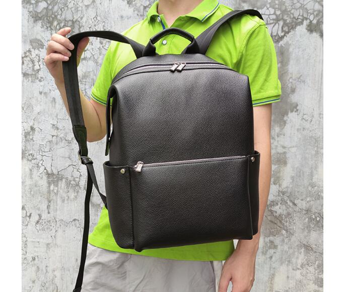 Premium Large Black Leather Backpack Purse for Women - Stylish & Durable Travel Laptop Bag, Work Commute & College Essentials Organizer