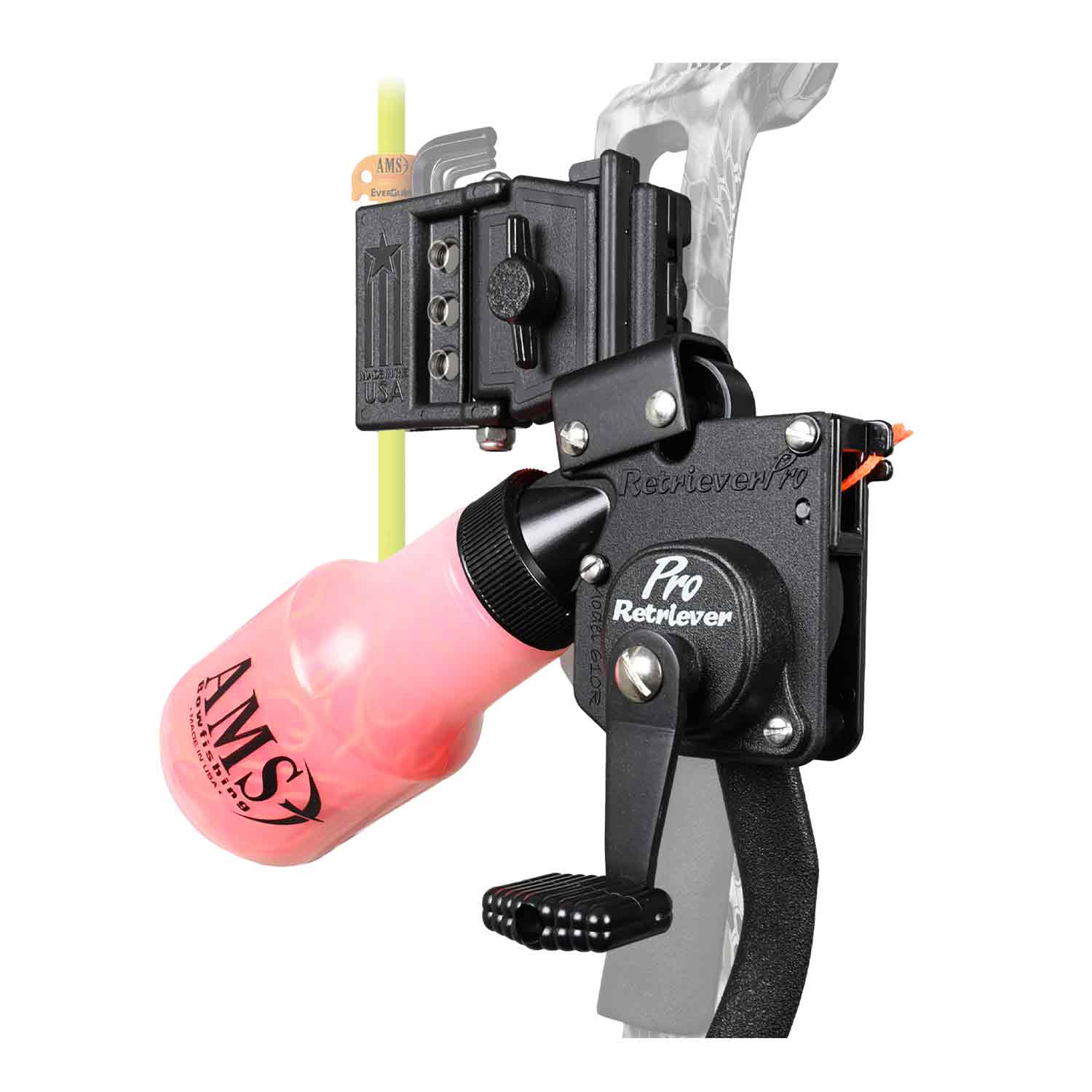 AMS Bowfishing Pro Retriever Right Hand Bowfishing Reel - Premium Bow Fishing Gear for Carp & Alligator Gar - Perfect for Shallow Water & Night Fishing Adventures