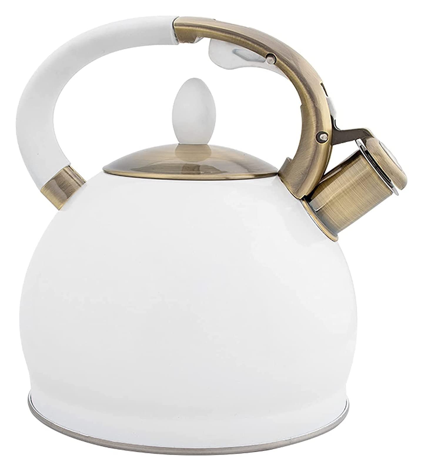**3.5L Stainless Steel Whistling Tea Kettle - Fast Boiling Stovetop Kettle with Ergonomic Handle & Large Spout - Perfect for Camping, Home, and Office Use**