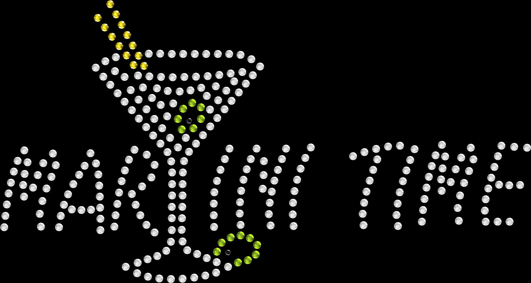 Sparkling Rhinestone Iron-On Transfer for DIY Martini Glass Design - Perfect for Party Decor, T-Shirts & Craft Projects