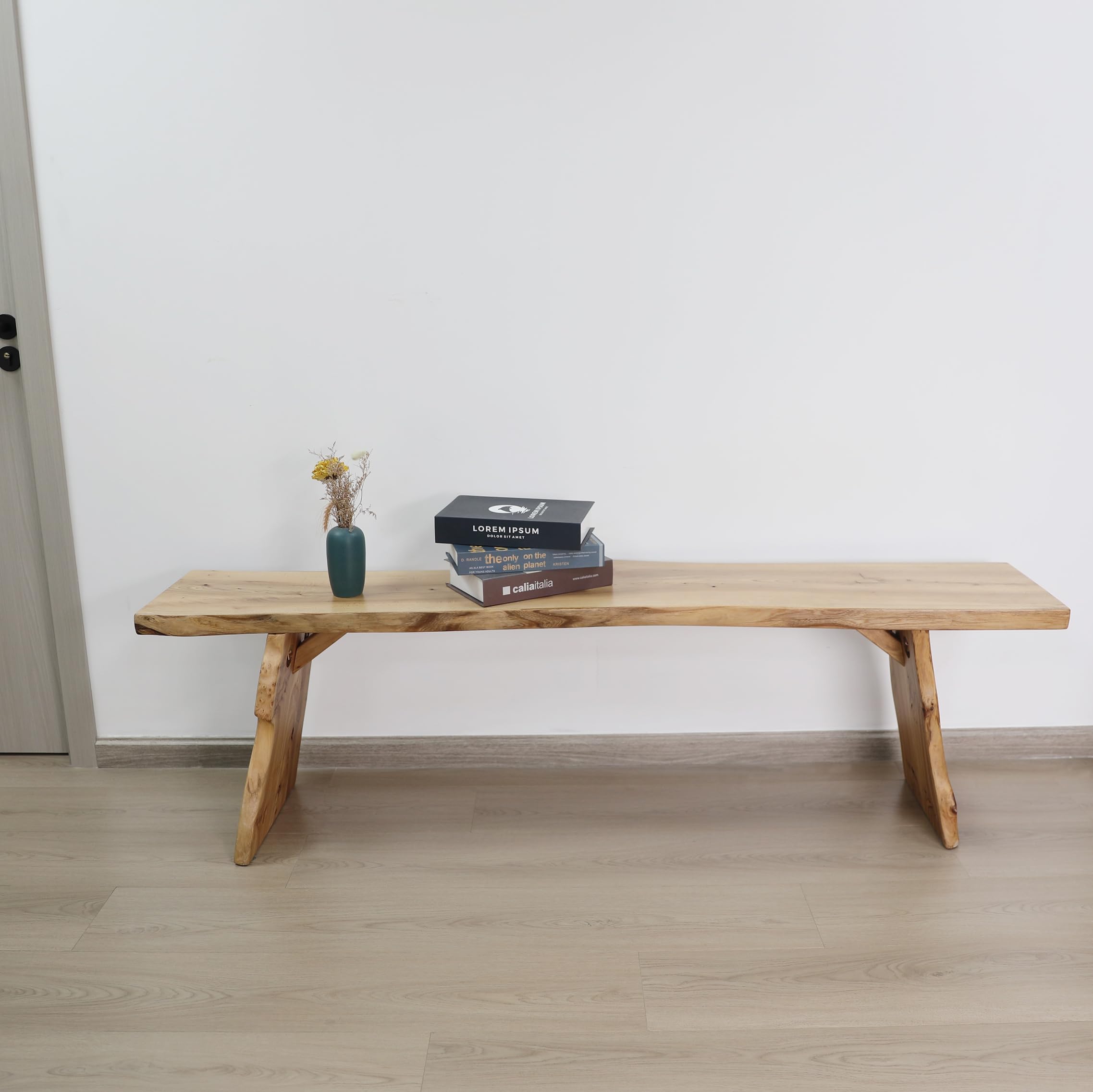 **Elm Wood Dining Bench - 63 Inch Long Accent Bench for Entryway, Living Room, Bedroom & Dining Room - Sturdy Footrest Stool for End of Bed or Seating**    *(Perfect for cozy seating, extra guest space, or as a stylish footrest in your home decor!)*