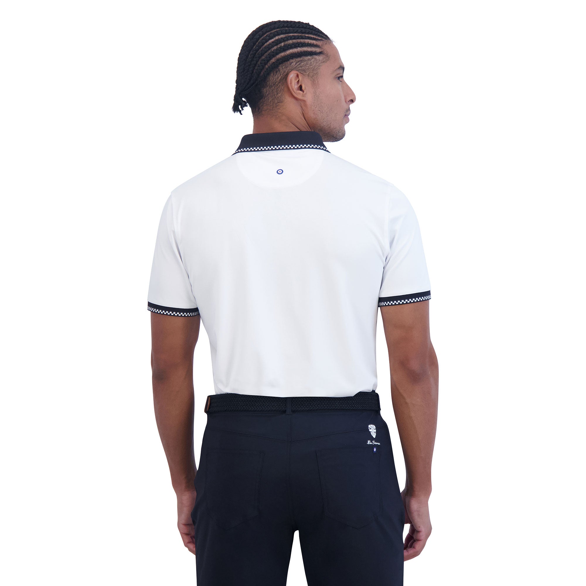 Ben Sherman Men's Checker Rib Pique Golf Polo Shirt - Stylish & Comfortable for Golf, Casual Wear & Outdoor Activities