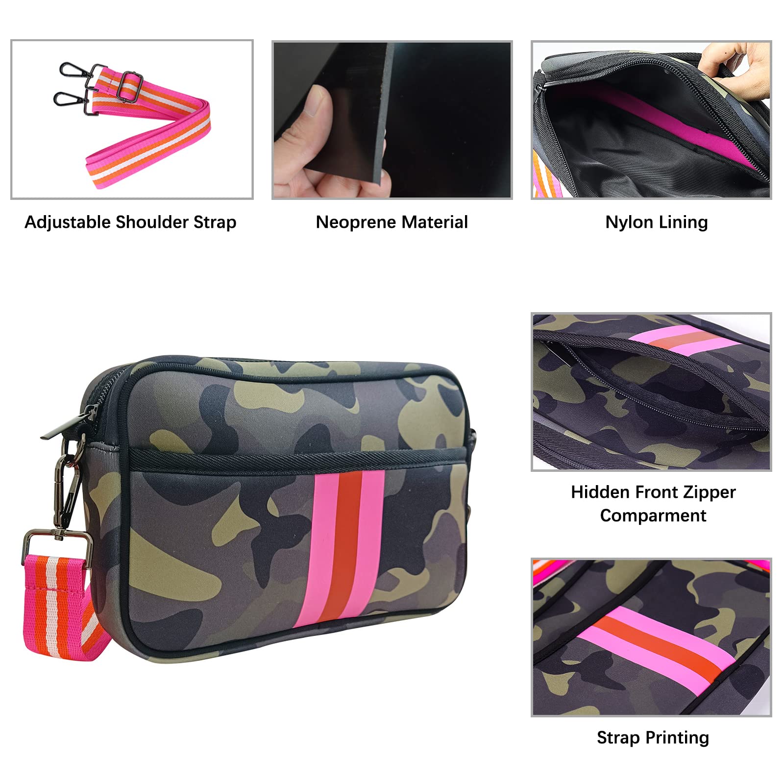 Neoprene Crossbody Bag for Women - Stylish Messenger Tote for Travel & Daily Use