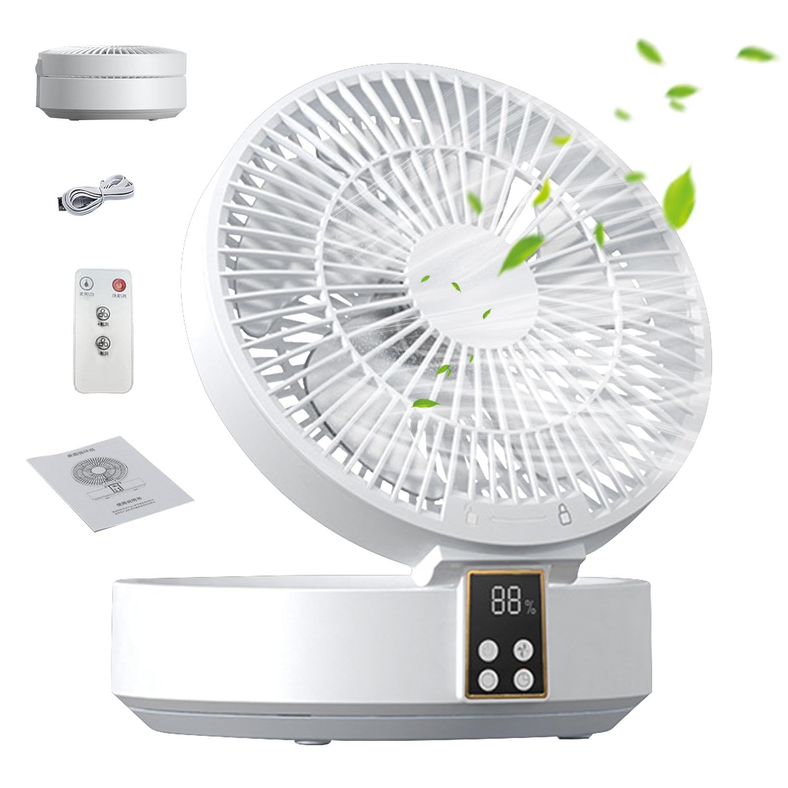 Quiet USB Desk Fan with Remote Control - Compact & Portable Personal Table Fan for Efficient Cooling | Perfect for Office, Home, Bedroom & Dorm Room Air Circulation