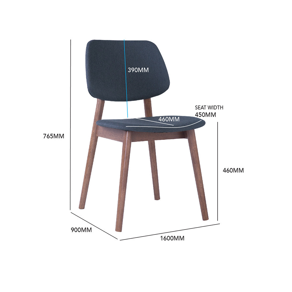 Stylish MERCY Dining Chair in Walnut & Grey - Perfect for Modern Kitchens, Dining Rooms & Home Offices