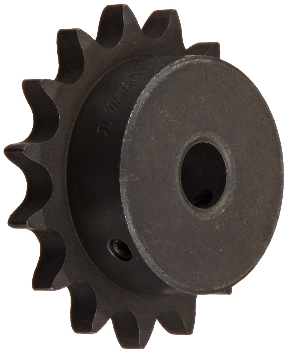 Martin Roller Chain Sprocket - Hardened Teeth, Bored-to-Size, Type B Hub, Single Strand, 40 Chain Size, 0.5