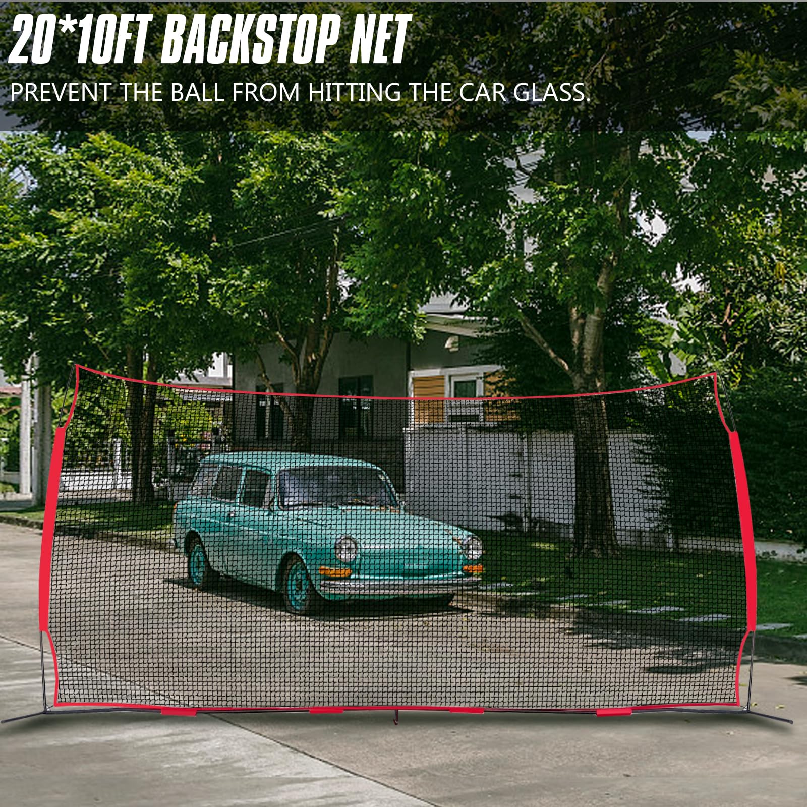Portable Backstop Barrier Netting for Lacrosse, Soccer, Basketball & Tennis - Multi-Sport Protective Screen with Carry Bag | Perfect for Backyard, Training & Game Practice