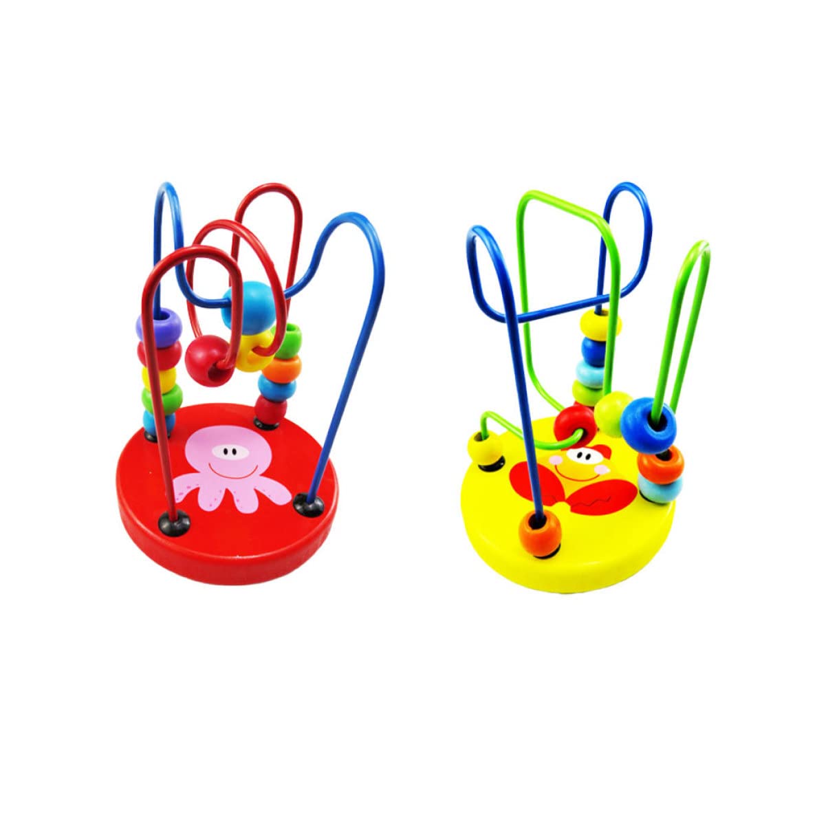 Garneck 6-Piece Wooden Bead Maze Roller Coaster Toy Set - Montessori Abacus & Developmental Learning Toy for Toddlers & Infants - Fine Motor Skills Activity for Daycare, Preschool & Home Play