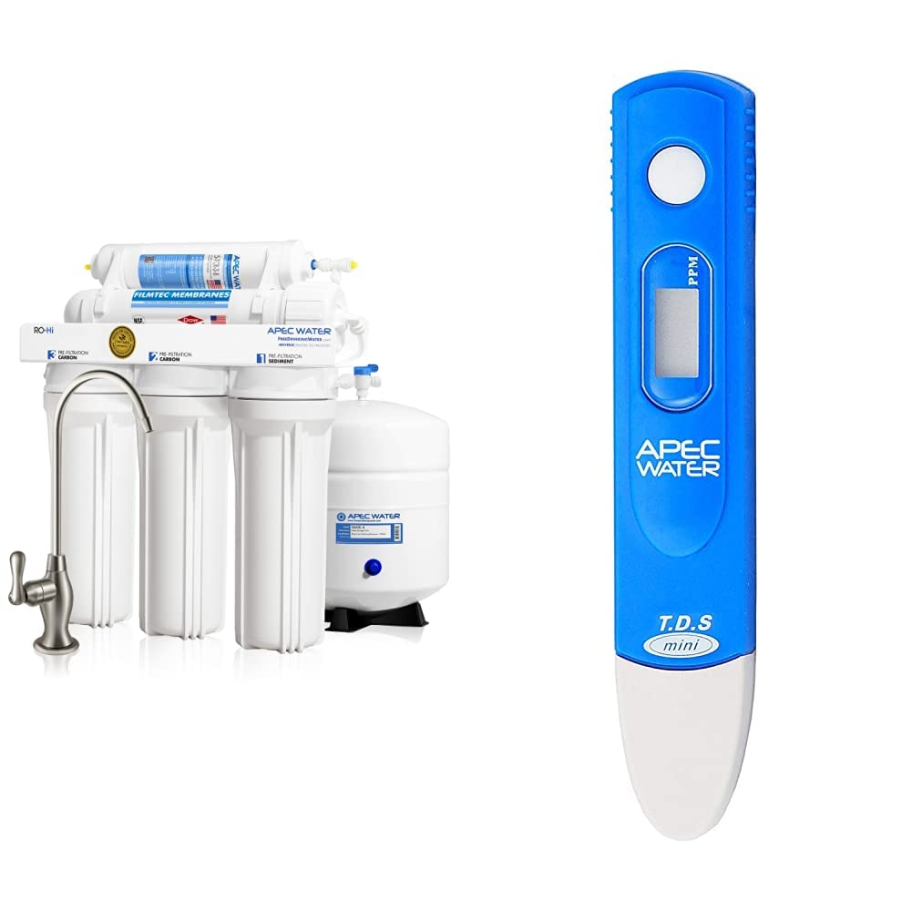 APEC Water Systems Ultimate RO-Hi Certified High Output Reverse Osmosis Water Filter - 90 GPD Fast Flow, Ultra Safe Drinking Water System with TDS Meter (1 ppm Resolution) - Perfect for Home, Office & RV Use