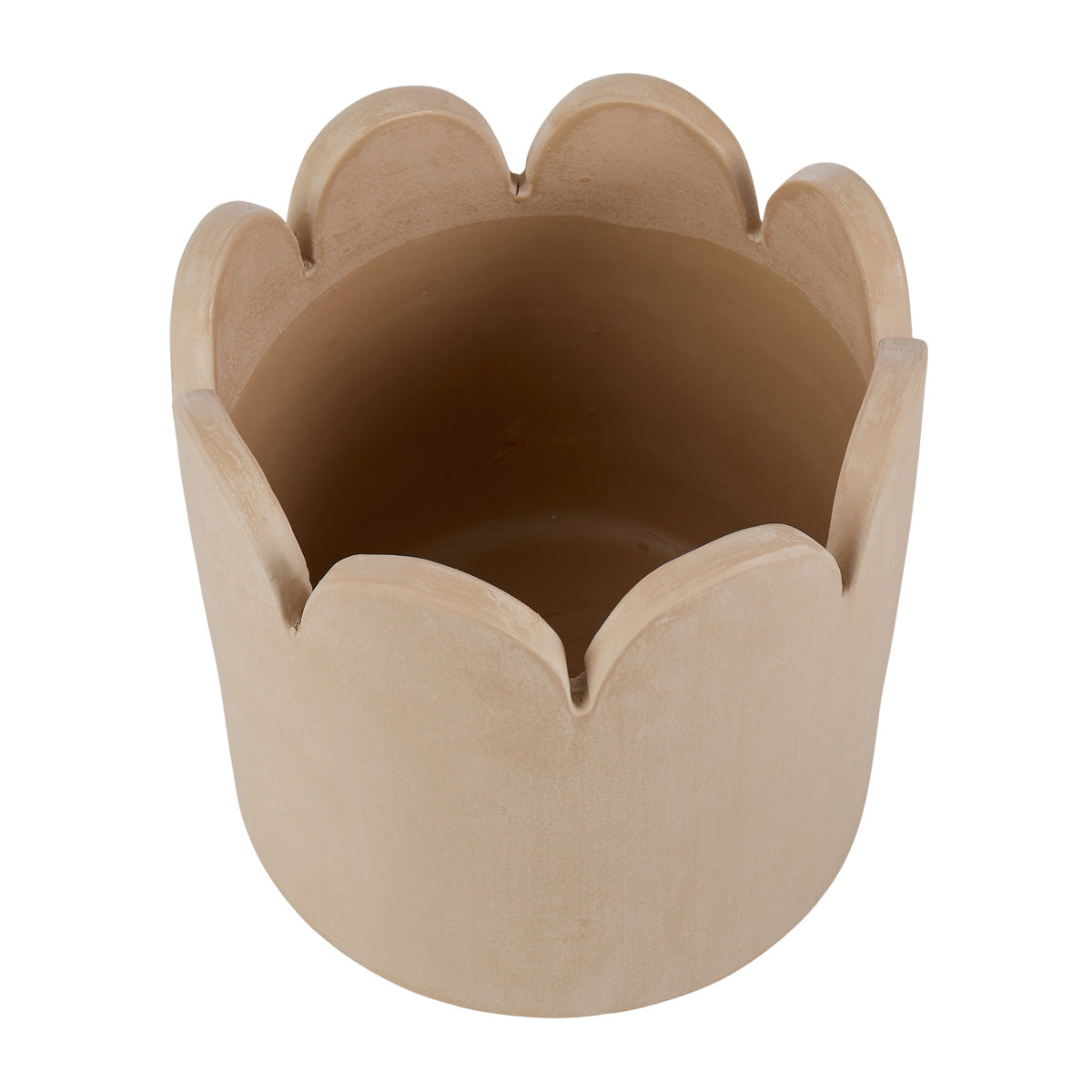Ceramic Stone Wash Scalloped Vessel - Handmade Decorative Bowl for Home Decor, Kitchen & Dining | Perfect for Fruit Display, Centerpiece, and Modern Tableware