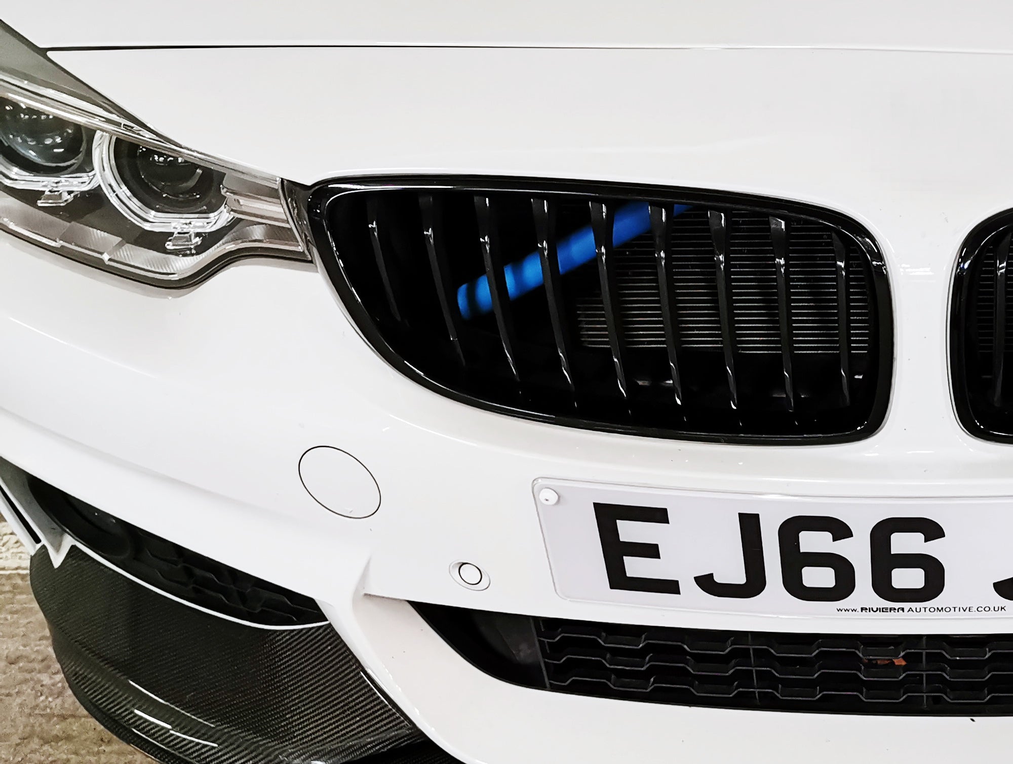 Blue Behind Kidney Grille V Bar Decoration Cover Trim for BMW 1 2 3 Series & Z4 - Upgrade Your BMW's Front Grille Style for a Sporty Look (Perfect for Car Shows & Customization)