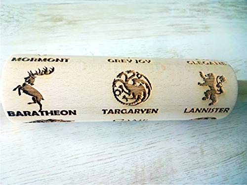 Personalized Family Names Embossed Rolling Pin - Laser Engraved Dough Roller for Custom Cookies, Pie Crusts & Pastry Making | Perfect for Holiday Baking, Family Gatherings & DIY Cookie Decorating