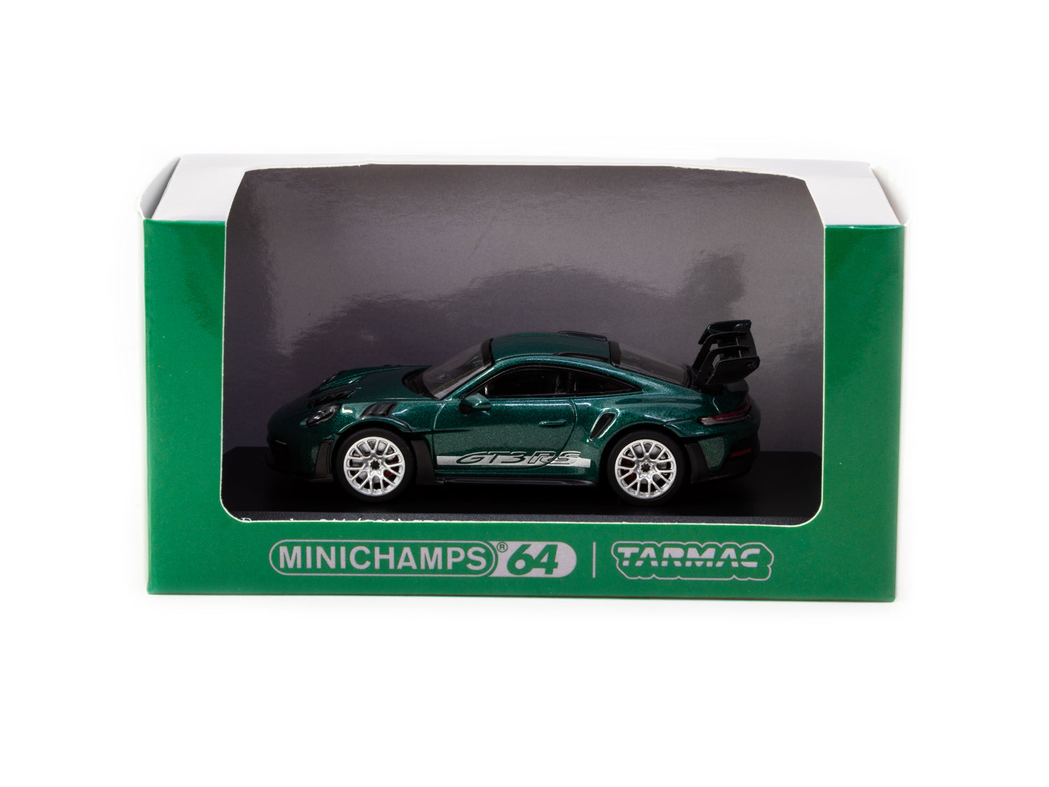 1/64 Scale Porsche 911 (992) GT3 RS GT Diecast Model Car - MiniChamps x Tarmac Works Collaboration - Racing Green Metallic Finish - Perfect for Collectors & Racing Enthusiasts - Display Case & Gift Box Included