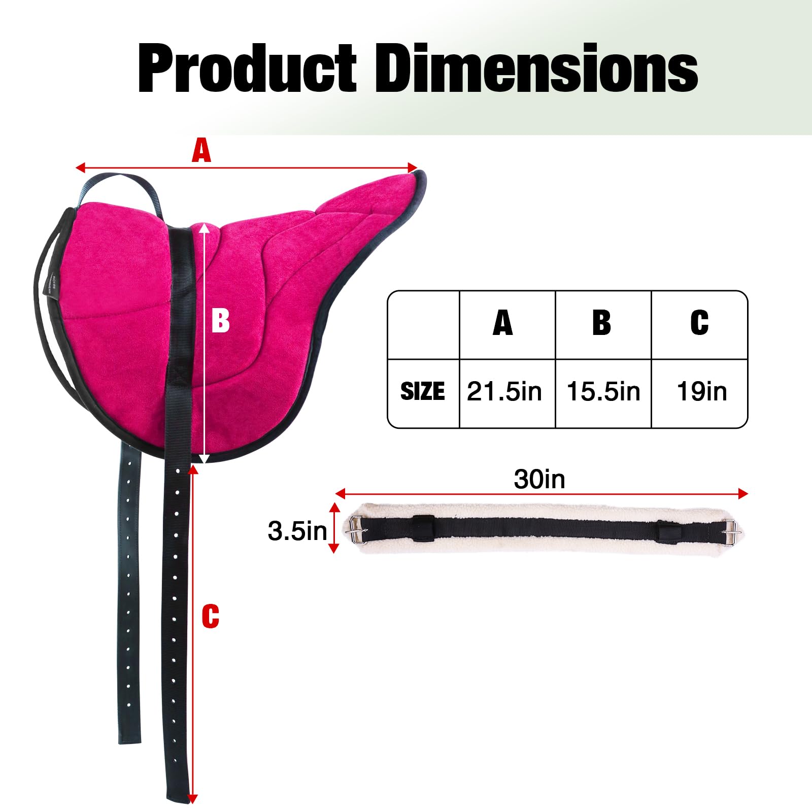 Harrison Howard Equestrian Saddle Pad - Breathable Horse Riding Pad with Girth for Western & English Riding - Perfect for Trail Riding, Training & Show Jumping