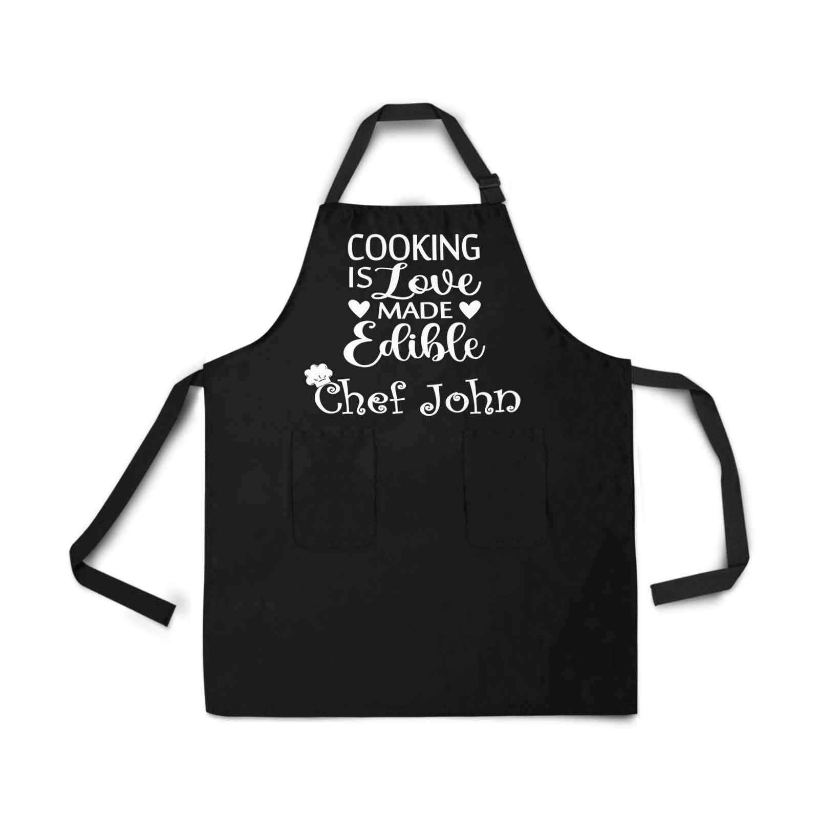 Personalized Name Apron for Women & Men - Custom Kitchen Apron with FunStudio Embroidery - Perfect for Cooking, Baking, BBQ & DIY Crafts