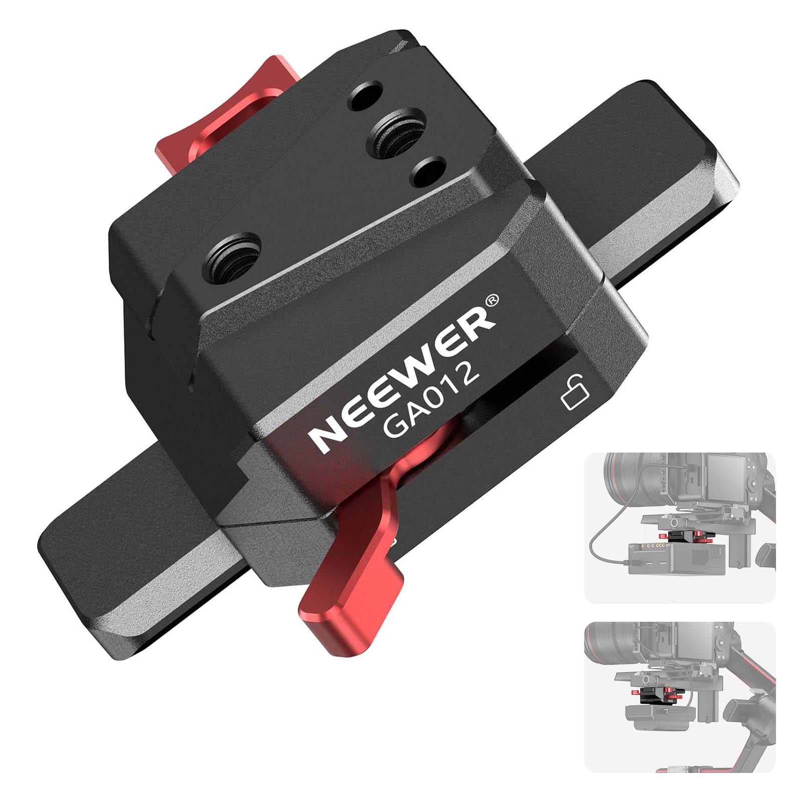 NEEWER GA012 Mini V Mount Battery Plate with NATO Rail for DJI RS3 Pro, RS2, RSC2 - Power Solution for Gimbal Stabilizers, Camera Rigs & Video Production
