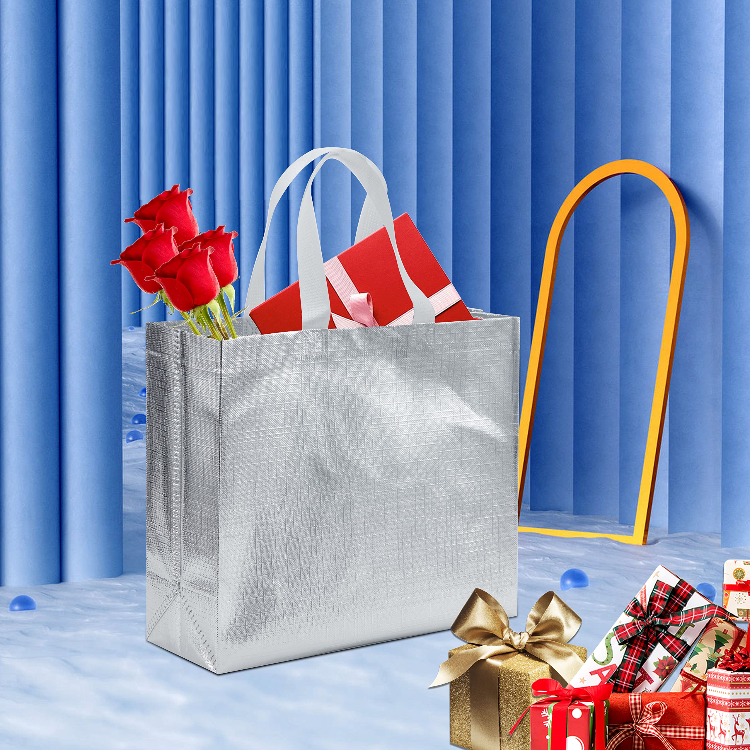 6 Pack Reusable Large Gift Bags with Handles - Eco-Friendly Party Wedding Favor Bags for Birthdays, Christmas, Baby Showers & Special Occasions