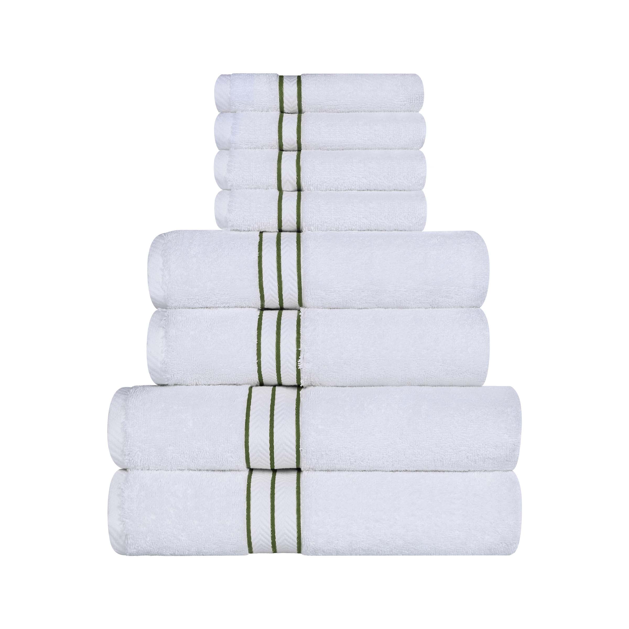 Premium Turkish Cotton Ultra Plush 8-Piece Bath Towel Set - Super Absorbent, Soft & Luxurious for Spa, Bathroom, and Beach Use