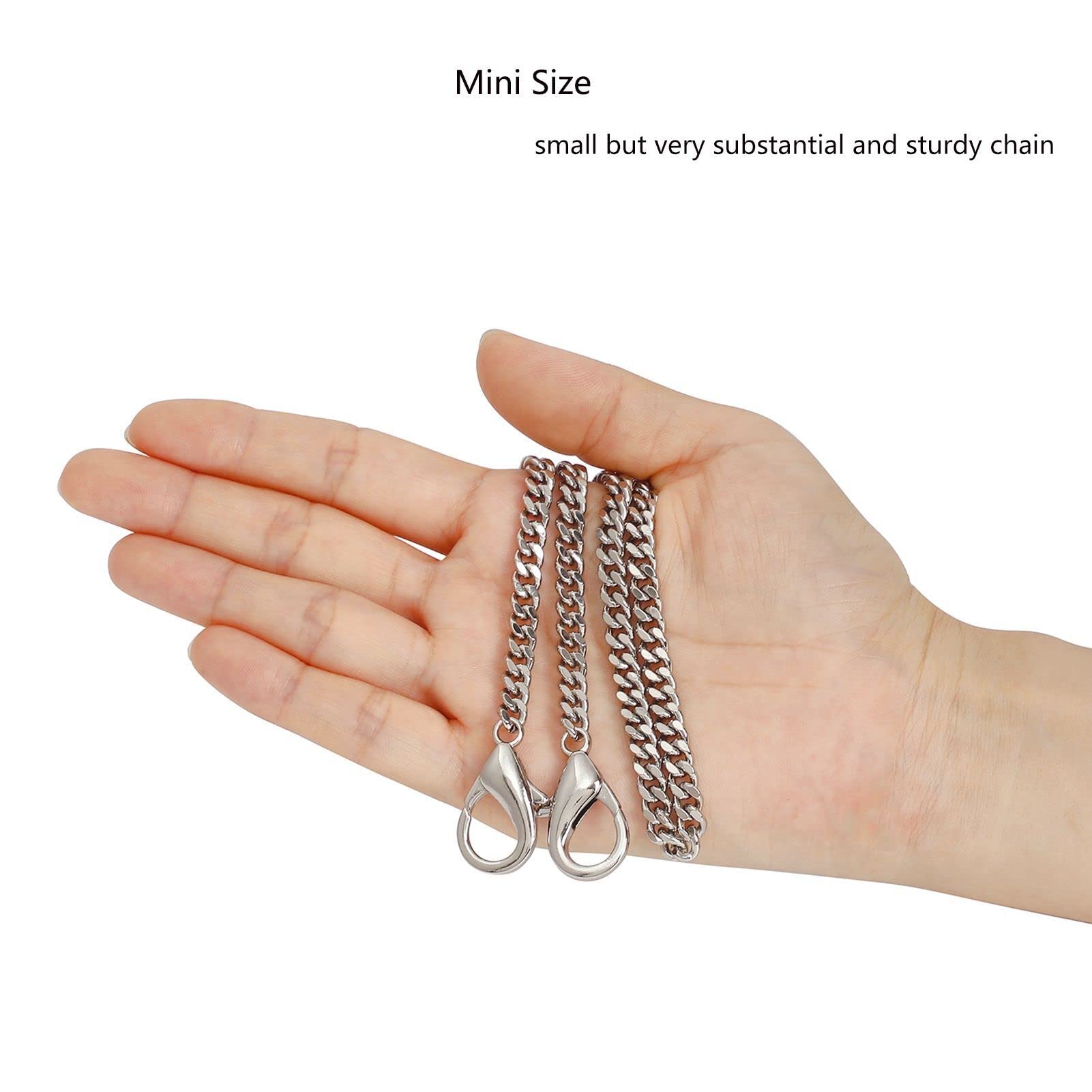 Mini Purse Chain Strap Replacement - 18 Inch Silver Handbag Crossbody Shoulder Strap Accessory with Charms | Perfect for Evening Bags, Clutches & Designer Purses