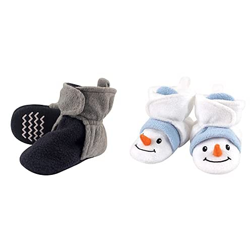 Cozy Fleece Booties for Baby Girls 12-18 Months - Winter Warm Snowman Design
