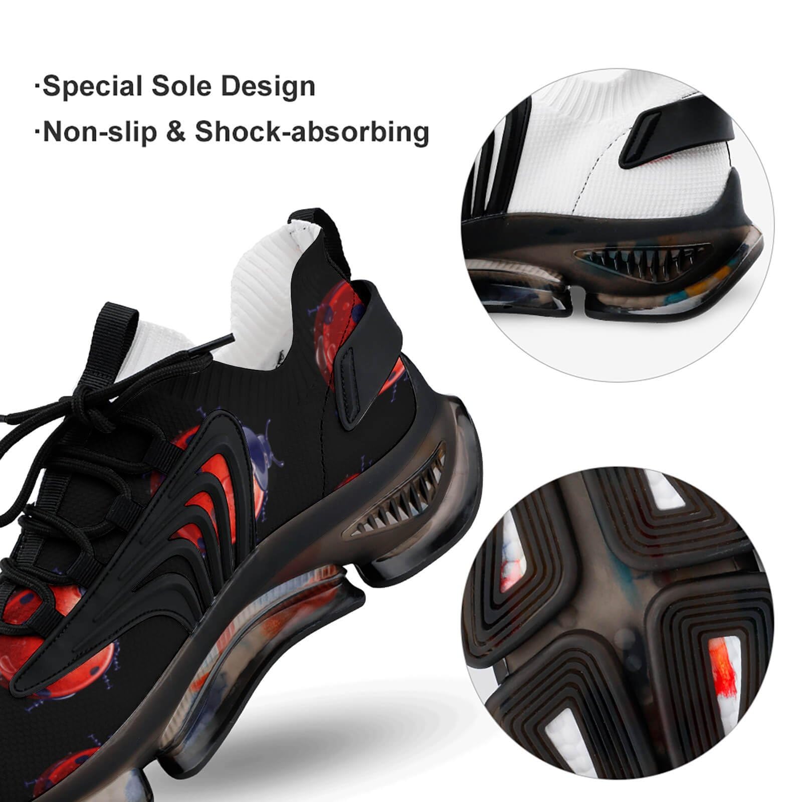 **Red Ladybug Men's Running Shoes - Lightweight Athletic Sneakers for Gym, Hiking & Outdoor Sports - Breathable Comfort for Jogging & Fitness**