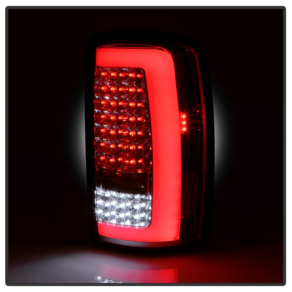 ACANII Chrome LED Tube Tail Lights Brake Lamps Pair for 2000-2006 Chevy Suburban Tahoe GMC Yukon - Left+Right Replacement - Enhance Night Visibility & Style for SUVs