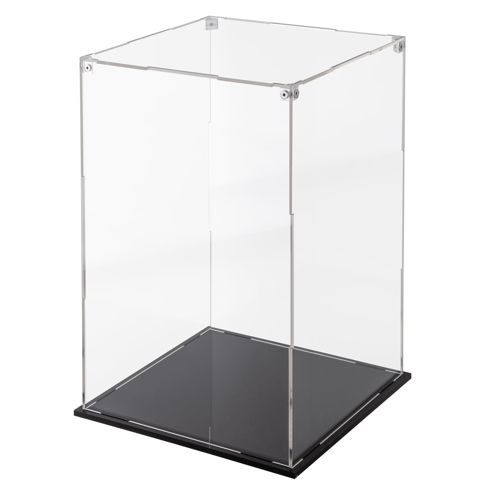 Cliselda 15.7 Inch Large Clear Acrylic Display Case for Collectibles - Dustproof Protection Showcase for Action Figures, Dolls & Trophy Awards - Perfect for Home Decor, Office Display and Collectible Storage