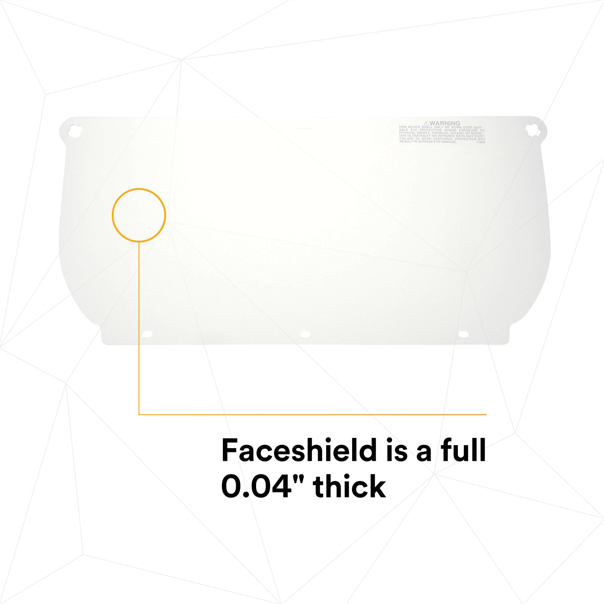 3M Clear Polycarbonate Faceshield WP98 (82543-00000) - Flat Stock Safety Shield for Construction, Woodworking & Industrial Use