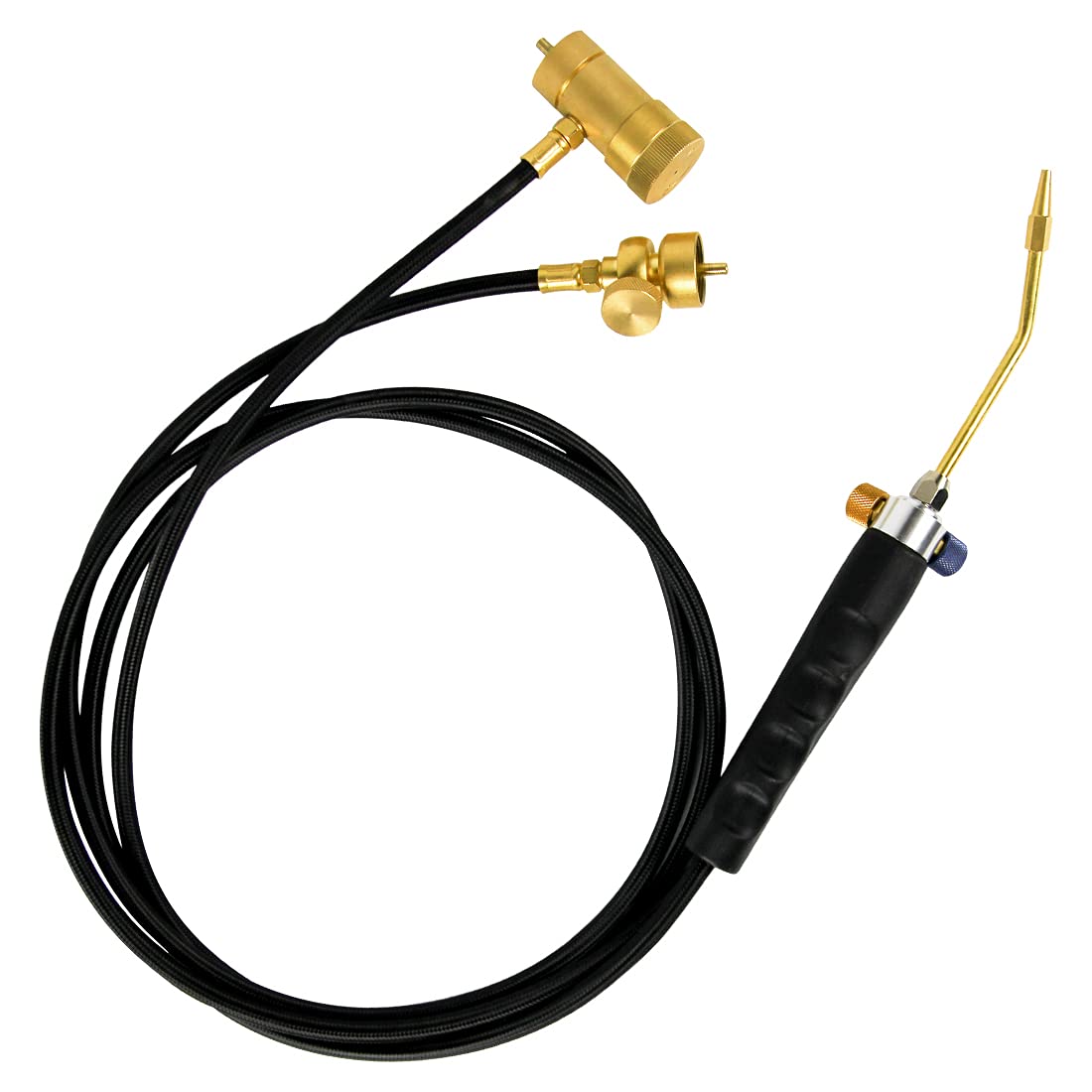 BLUEFIRE Oxypropane Welding and Cutting Torch Kit with Flint Lighter & Cylinder Holder - Professional Jewelry Making, HVAC, MAP Gas Brazing, Soldering & Oxy Acetylene Torch Kit for Metalworking & DIY Projects