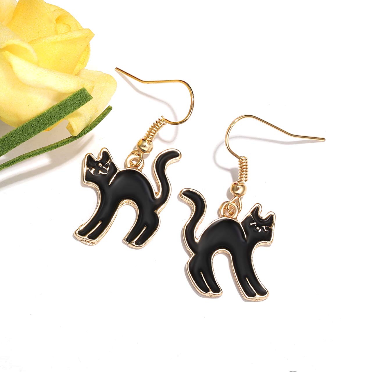 YAHPERN Halloween Drop Dangle Earrings Set - Pumpkin, Ghost, Spider, Boo, Bat & Cat Hook Earrings for Women | Spooky Party Accessories for Halloween Costume & Cosplay