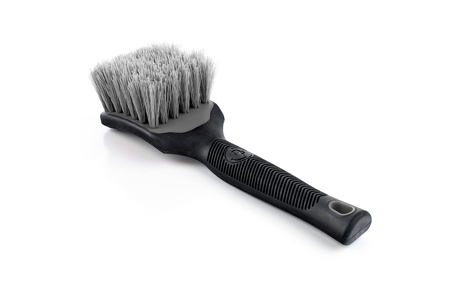 Detail Factory Tire Scrub Brush - Heavy Duty Stiff Synthetic Bristles, Ergonomic Handle for Easy Cleaning - Perfect for Car, Truck, RV & ATV Tires - Grey