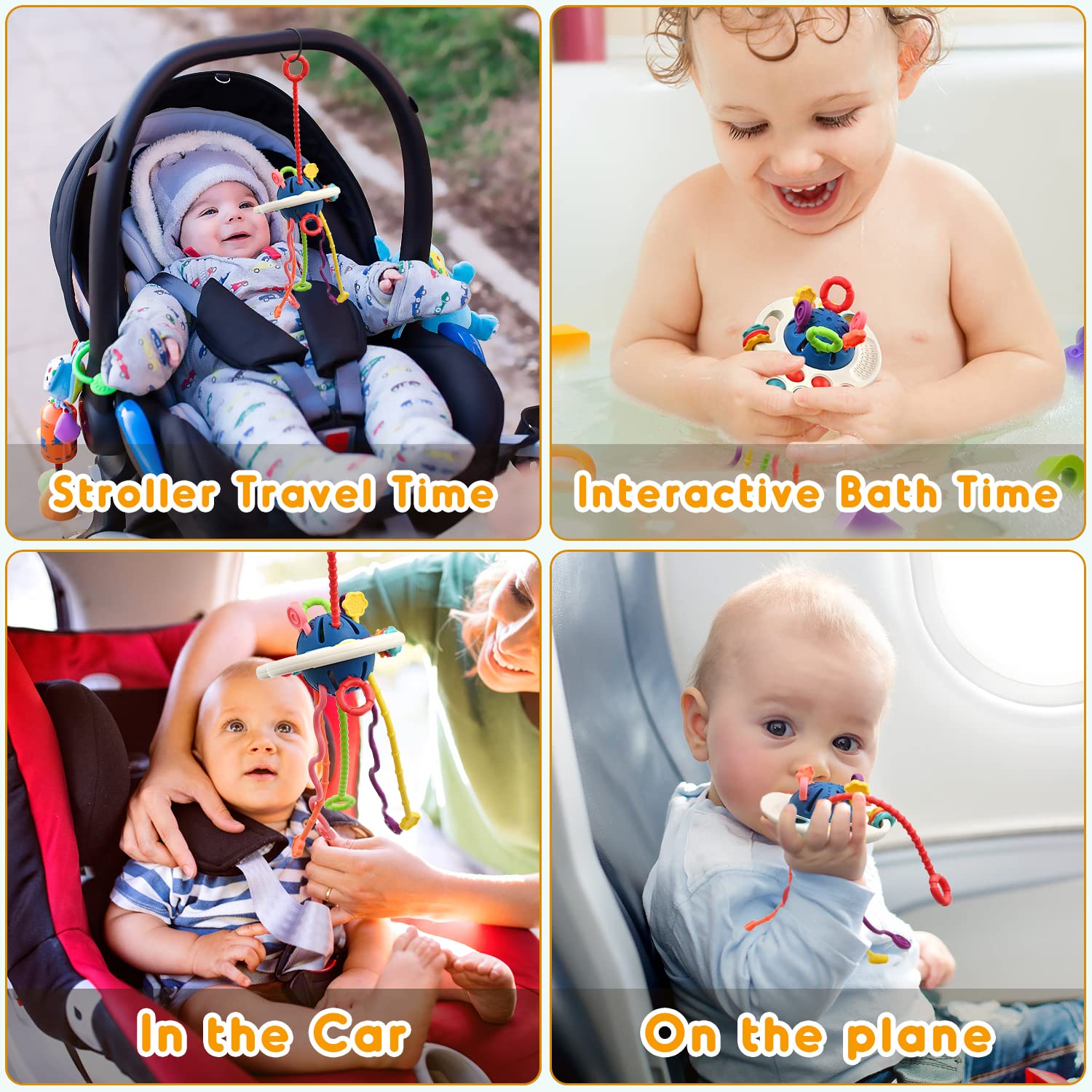 Montessori Baby Teething Toys for 6-12 Months - Soft Sensory Chew Toys for Infants | Travel & Educational Learning Toys for 1-2 Year Old Toddlers | Perfect Birthday Gift for Boys & Girls | Great for Soothing Sore Gums & Airplane Entertainment