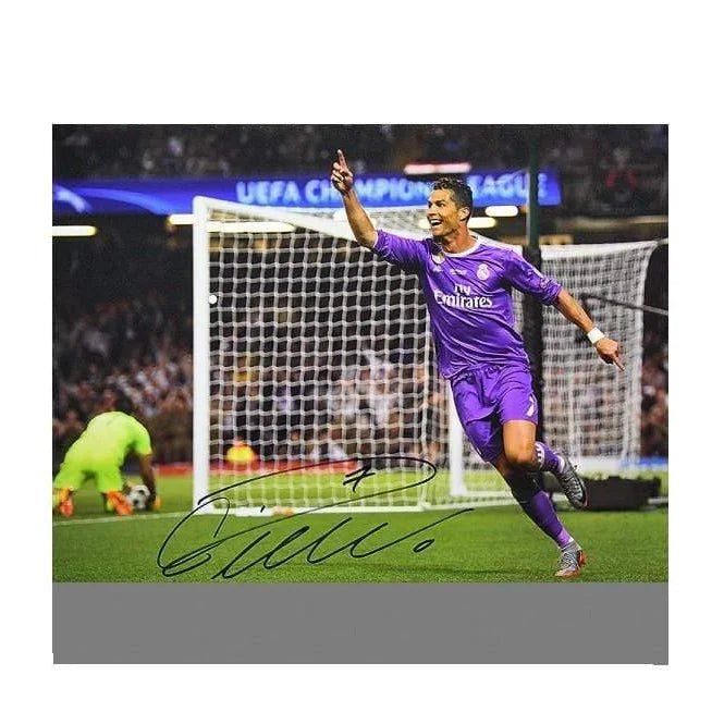 Authentic Cristiano Ronaldo Signed Real Madrid UEFA Champions League Final 12x16 Photo with COA - Perfect for Sports Memorabilia Collectors and Football Fans Decor