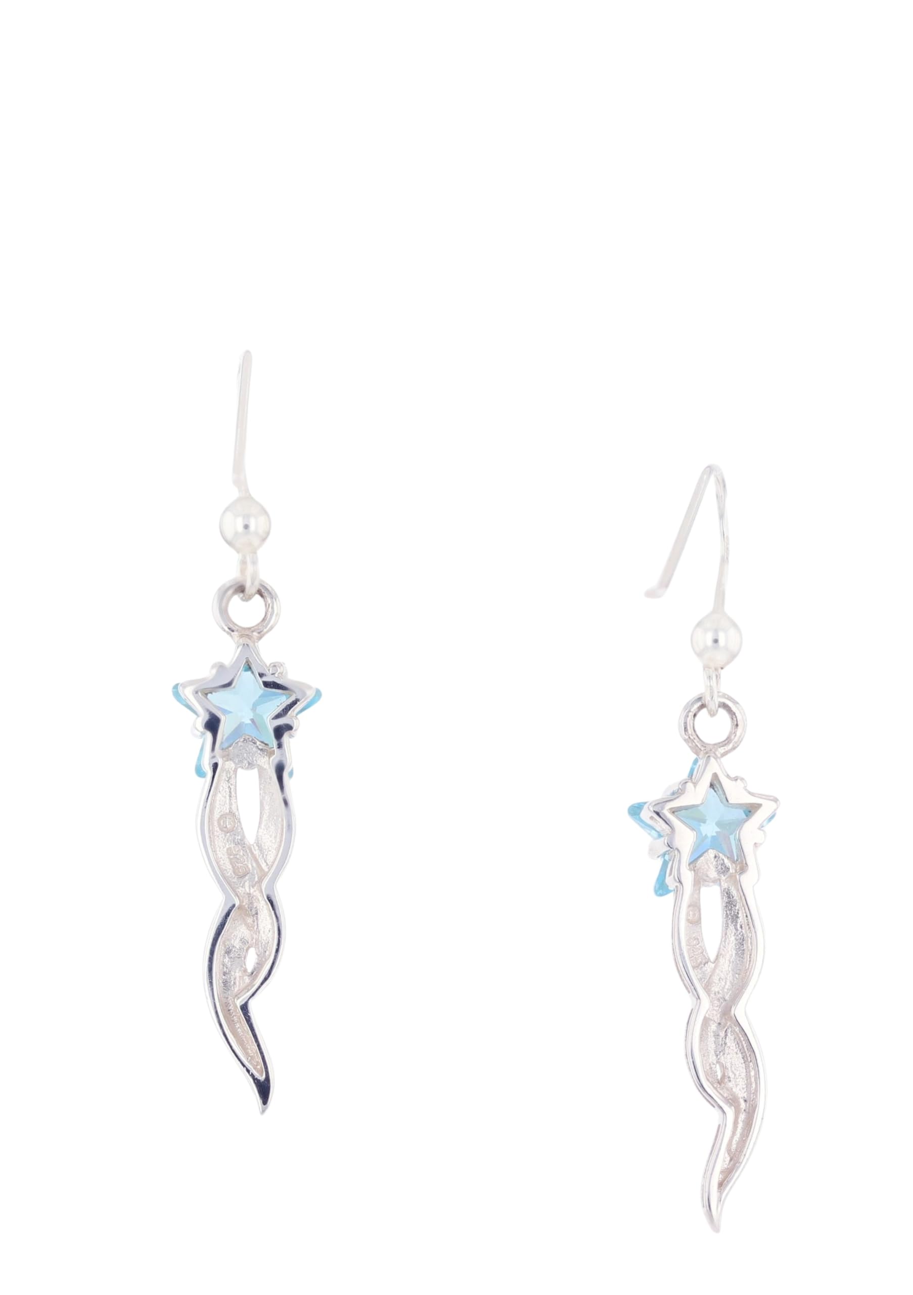 Styling Sterling Silver Shooting Star Dangle Earrings with Blue CZ - Perfect for Parties, Date Nights & Everyday Wear
