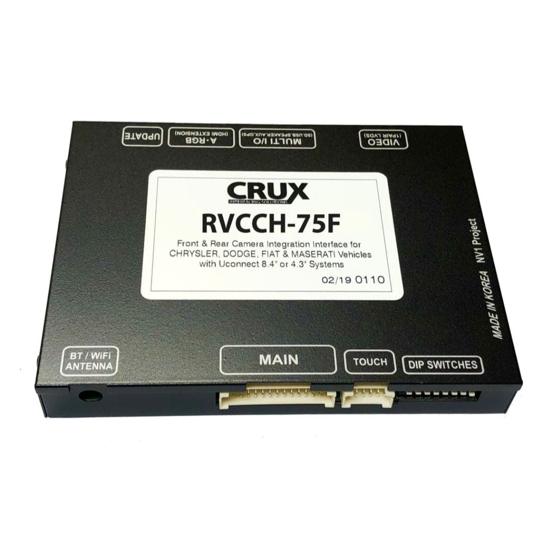 Crux RVCCH 75F Sightline Safety View Front & Rear Camera System for Chrysler & Dodge Vehicles with 8.4