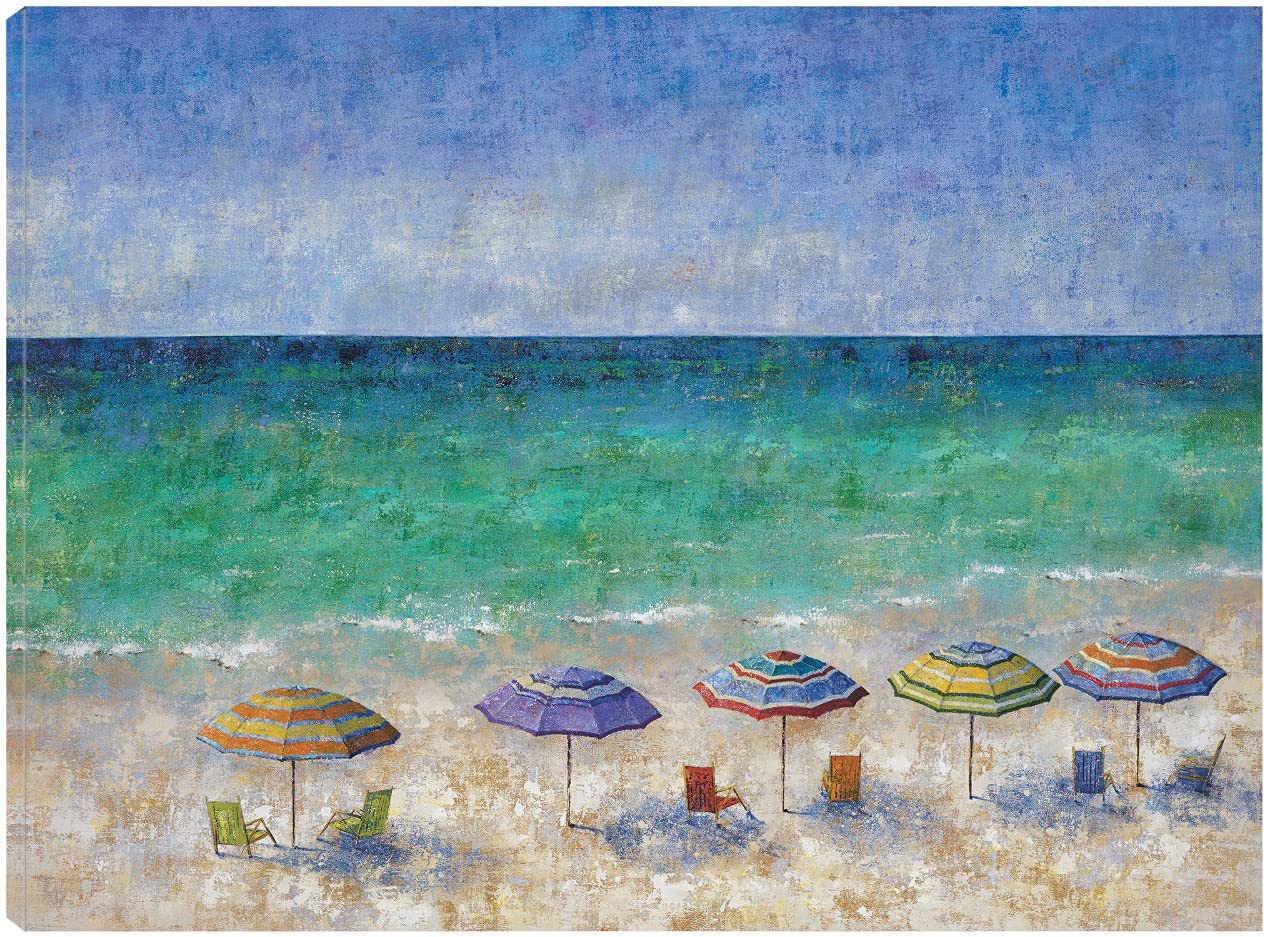 Premium Fine Art Canvas Wall Decor - South Shore I by Artist Dominick - 32x24 Inches - Ready to Hang - Perfect for Living Room, Bedroom, Office & More - Coastal & Modern Home Decor