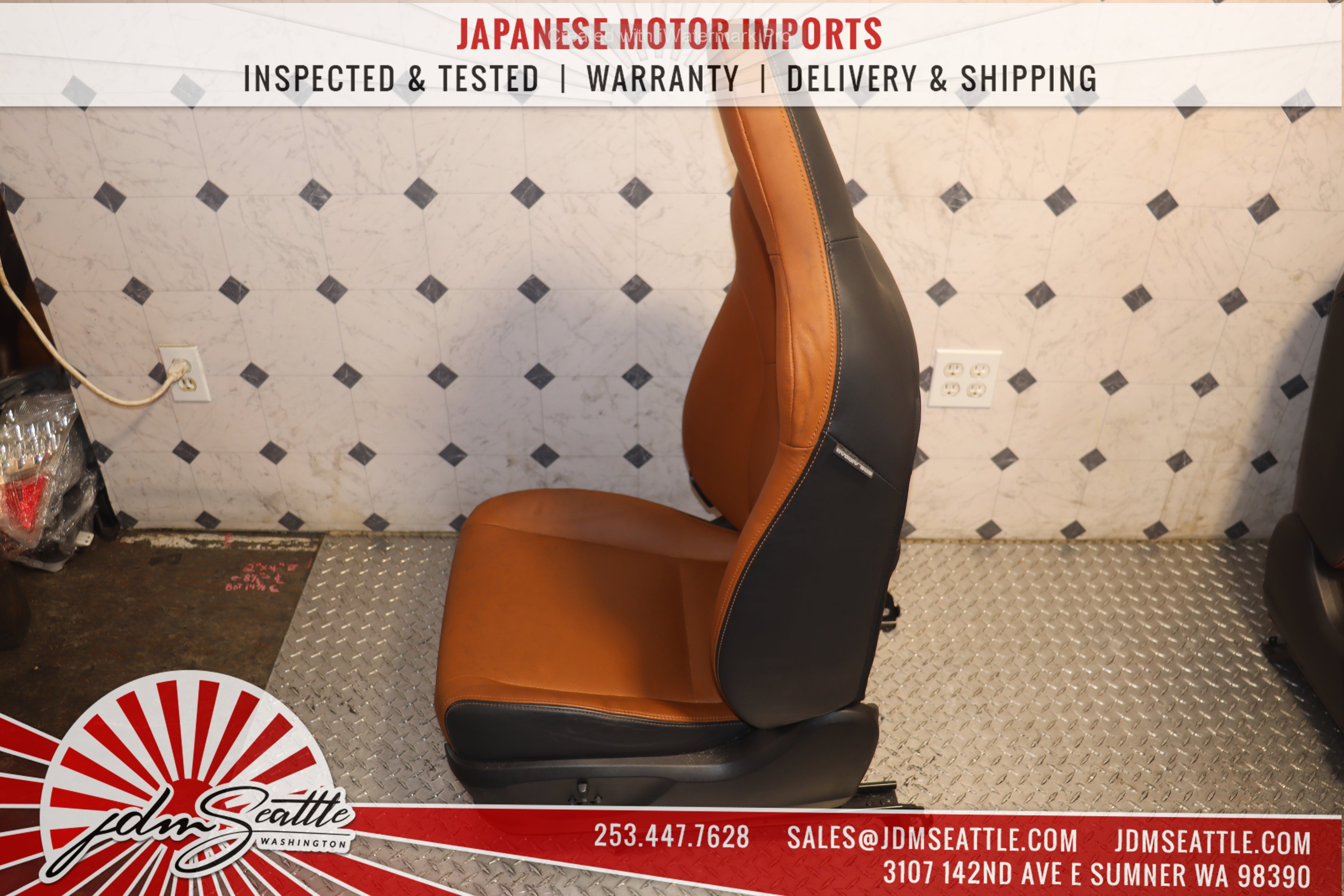 2008-2014 Subaru Impreza WRX STI Premium GRB GVF Complete Leather Power Seats Set with Steering Wheel - Front & Rear Seats for JDM Car Enthusiasts | Perfect for Upgrades & Restorations
