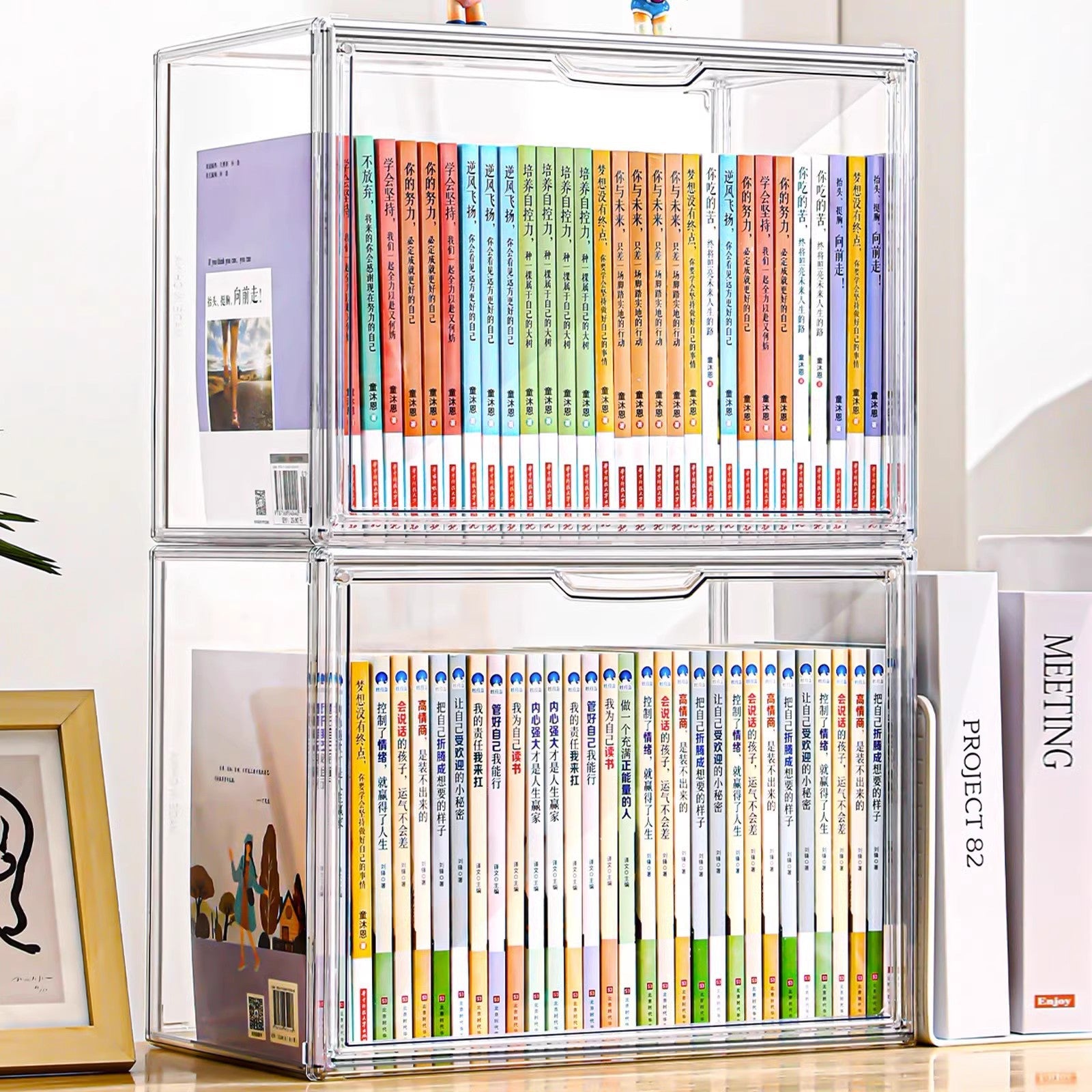 POP MART Figure Display Case - Clear Acrylic Desktop Storage Box for Collectible Toys - Perfect for Home Office, Shelf Decoration & Gift Packaging
