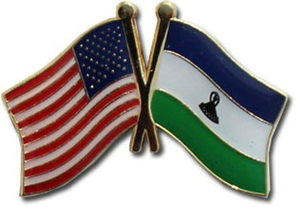 USA American Lesotho Friendship Flag Lapel Pin - 24 Pack Bike & Motorcycle Hat Studs - Wholesale Clothing Accessories for Bikers, Cyclists & Patriotic Events