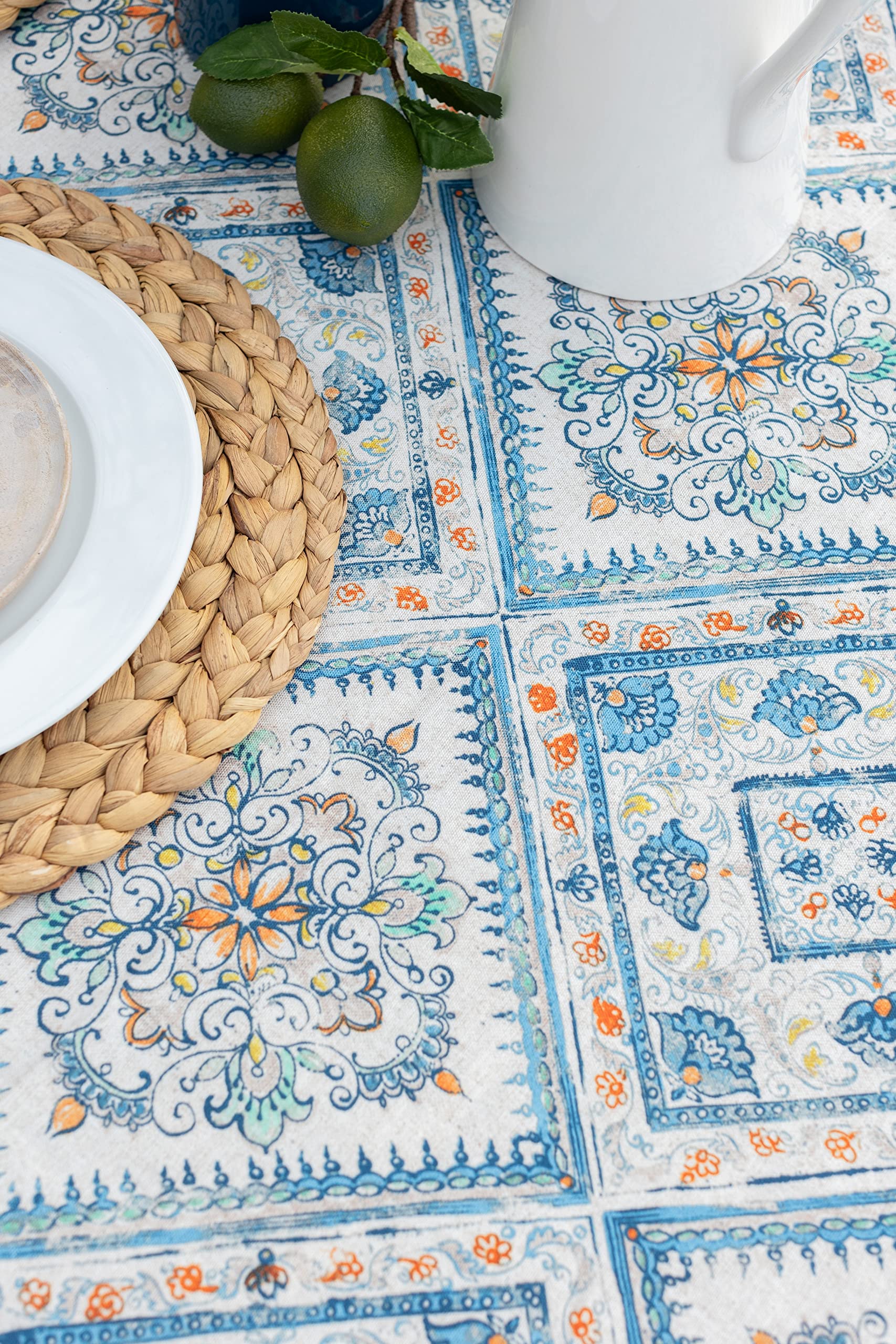 Benson Mills Waterproof Round Tablecloth with Umbrella Hole - 70