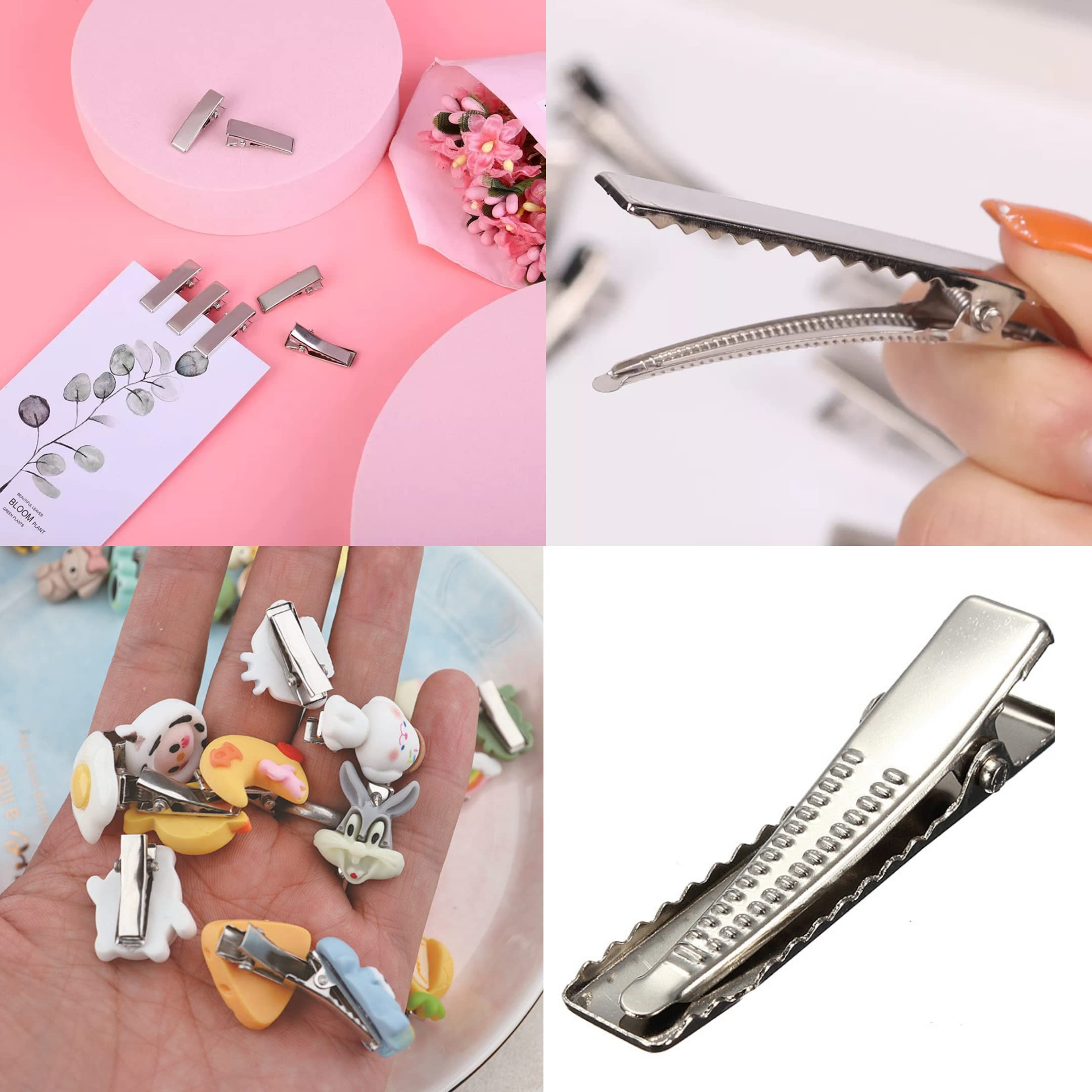 RAWAT® 100pcs 3cm Small Silver Metal Alligator Hair Clips - Strong Single Prong Hairpins for DIY Hair Bows, Kids & Women's Hair Accessories (30mm) - Perfect for Parties, Weddings & Daily Styling