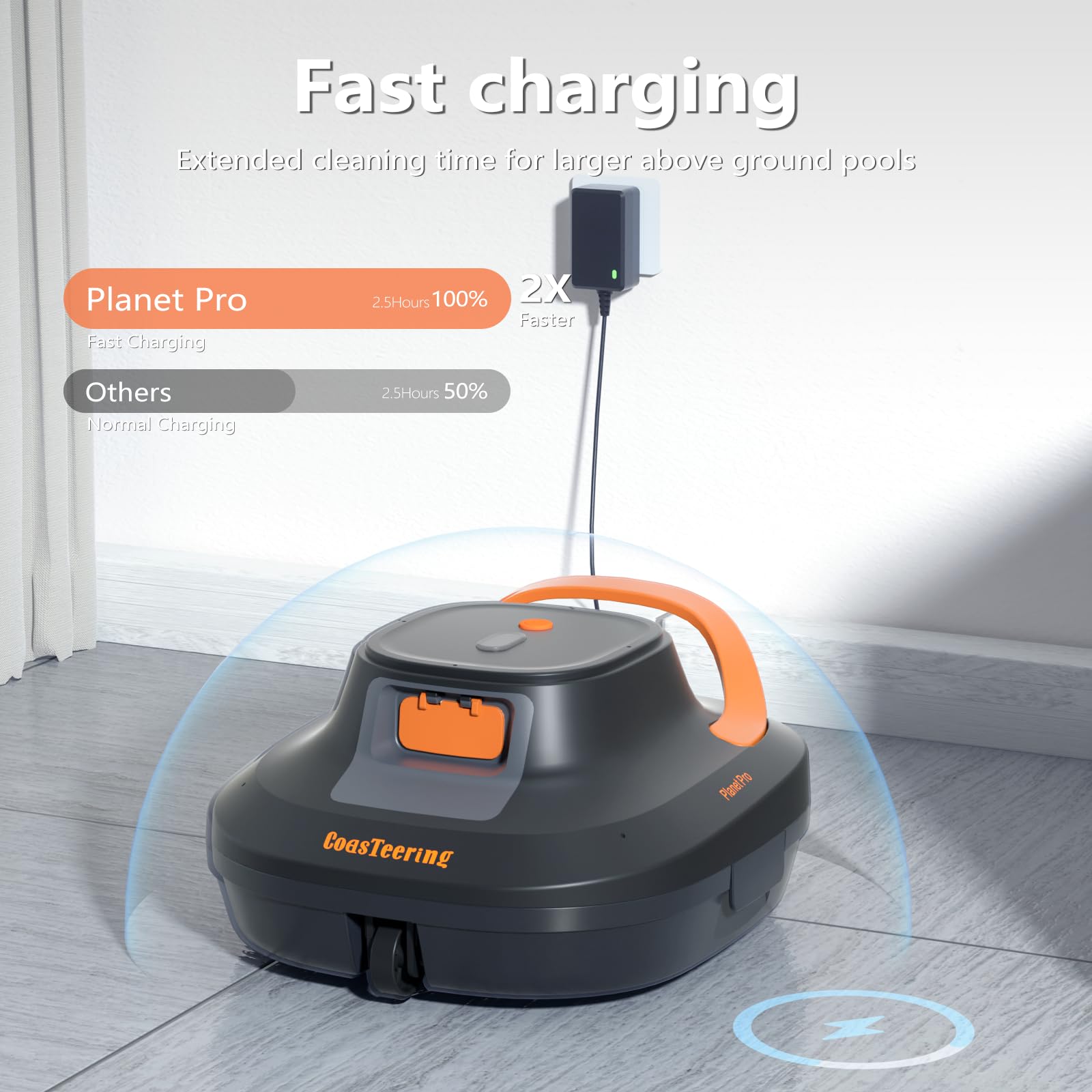 Best Cordless Robotic Pool Cleaner for Above Ground Pools - 120-150 Mins Runtime, Automatic Vacuum for Swimming Pools up to 33 Ft - Perfect for Inground & Above Ground Pool Maintenance, Leaves Water Sparkling Clean