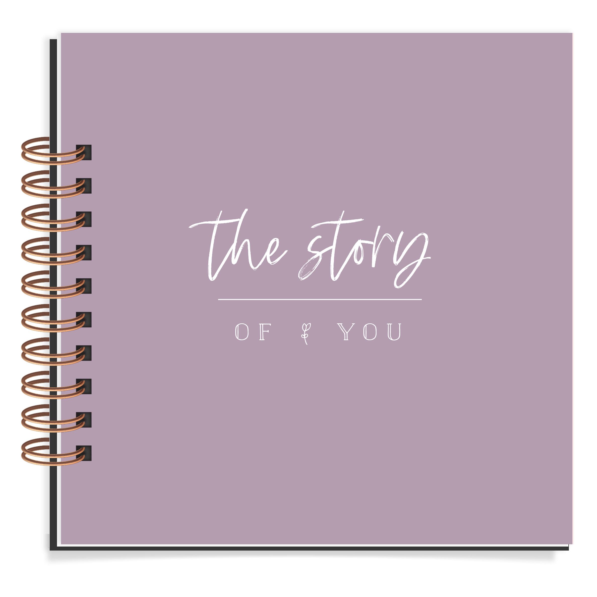 Baby Memory Book for First Year - Record Baby Girl or Boy's Milestones in Photo Journal Scrapbook Album (Lavender) | Perfect for Newborn Gifts, Christening Presents & 1st Birthday Keepsakes