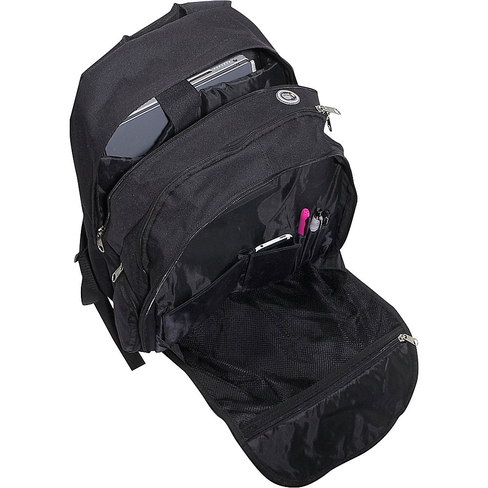 Everest Luggage Black Laptop Backpack - Durable, Lightweight, One Size - Perfect for Work, Travel & School