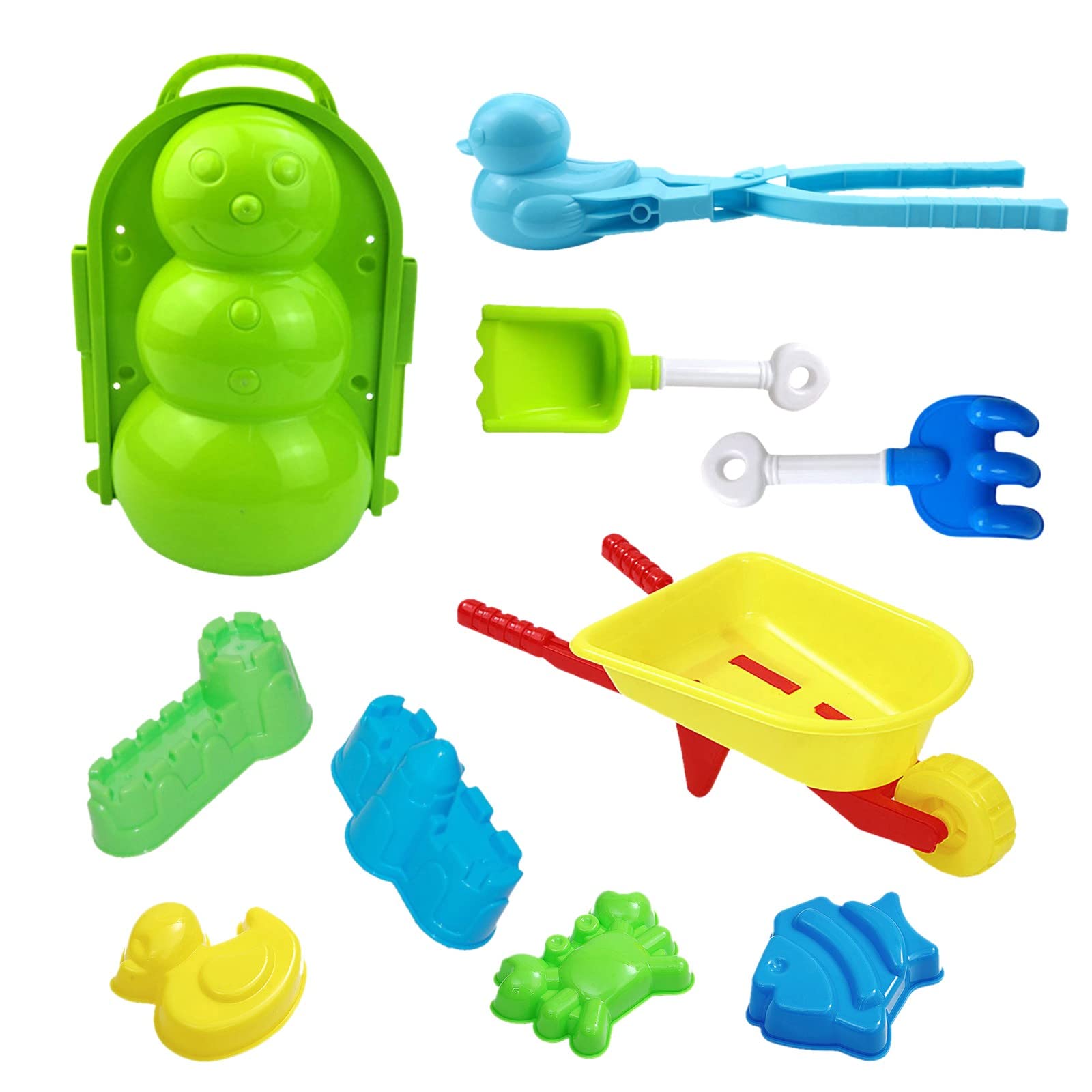 10Pcs Snowball Maker Clip Set - Animal Shaped Castle Snow & Sand Mold Tool Kit for Kids Winter Outdoor Play | Perfect for Snowman Building, Beach Activities & Winter Fun